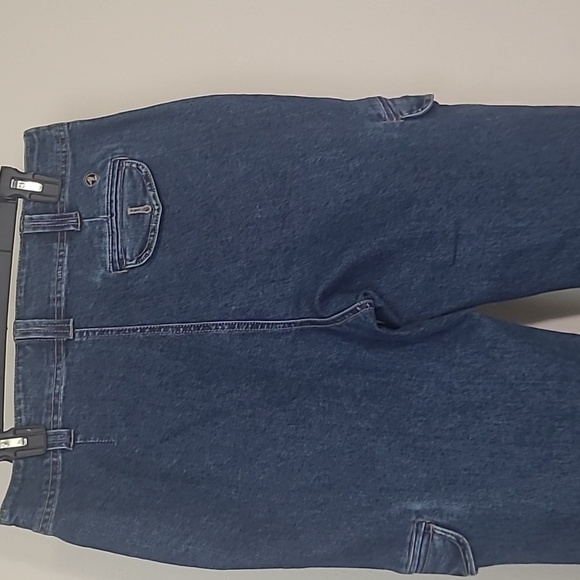 ✨ Duck Head Dark Wash Wide Leg Stretch Jeans Size 10 Vintage Utility Cargo Style - Picture 6 of 9